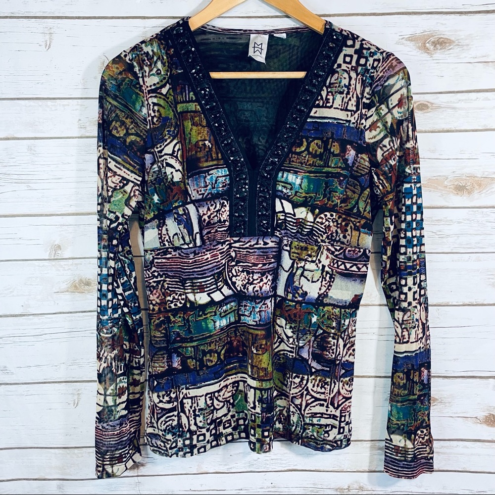 Mark Bouwer | Mesh sheer blouse